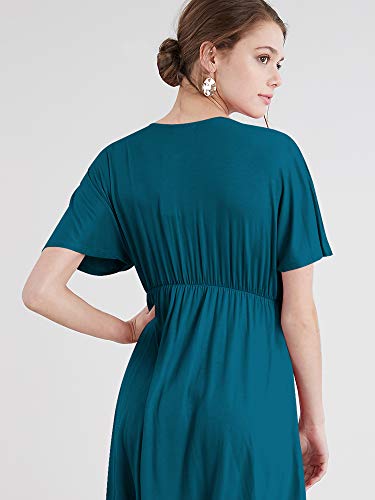 Lock and Love Women's Kimono Style Deep V Neck Dress 3X-Large