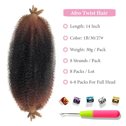 14 Inch Ombre Marley Hair - Pre-Fluffed Springy Twist (8 Packs)