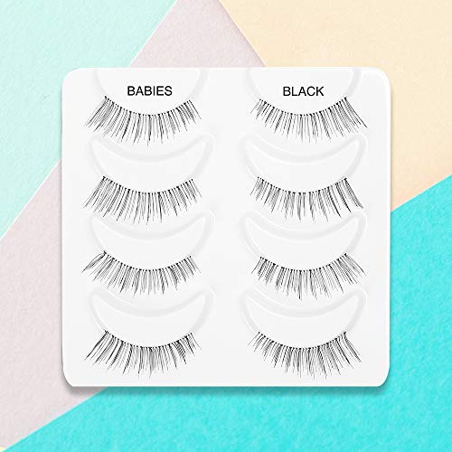 Ardell Multipack Babies False Eyelashes - 4 Pairs, Short Lightweight Natural Lashes