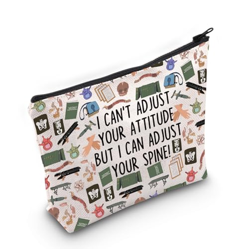I Can't Adjust Your Attitude But I Can Adjust Your Spine Zipper Pouch Bag - Chiropractor Gift