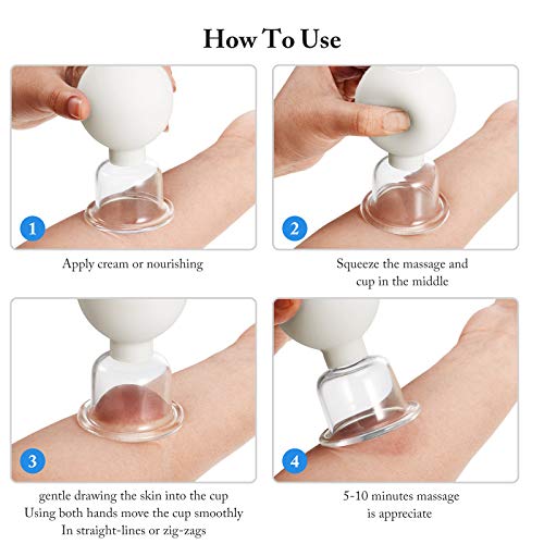Nuanchu 2Pcs Glass Cupping Set with 1 Inch & 0.65 Inch Diameter - White