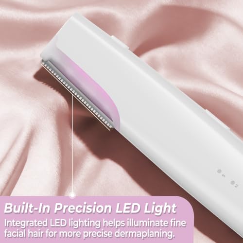 Sonic Dermaplane Razor for Women - Rechargeable Hair Removal Tool with LED Light