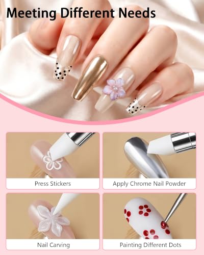 Professional Nail Art Brush Set with Sponges & Dotting Tools for DIY & Salon