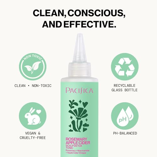 Pacifica Scalp Detox Tonic ? Scalp Exfoliator with Glycolic & Salicylic Acid for Clarifying Build Up & Purifying ? Infused with Rosemary to Support an Itchy, Dry Head ? Vegan & Cruelty-Free ? 5 oz
