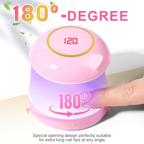 MEKK Mini Nail Lamp 18W Pink UV Light for Gel Nails, Single Finger Design
