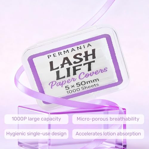 PERMANIA White Lash Lift Paper Strips, 1000P Lash Perm & Curling Ribbons