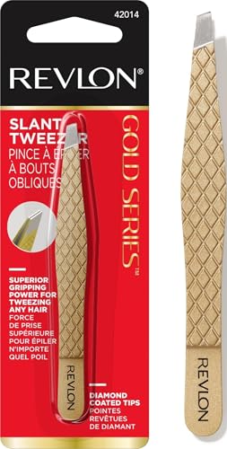 Revlon Gold Series Slant Tip Tweezers - Diamond-Coated Precision - 1 Count