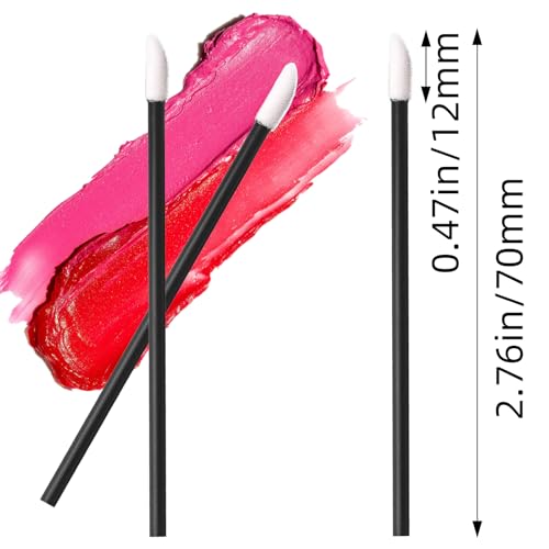 200 Disposable Lip Applicators - Black Lipstick Wands for Makeup