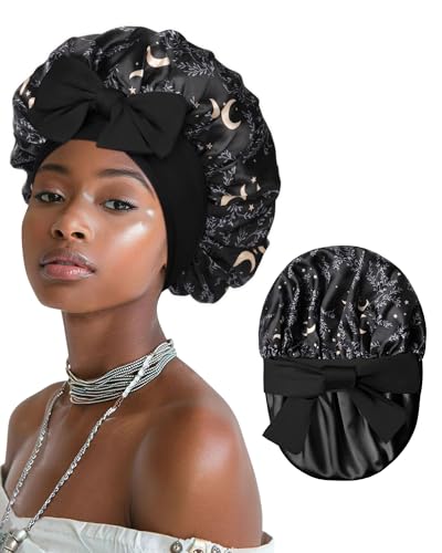AWAYTR Reversible Satin Sleep Bonnet for Women & Men, Hair Protection & Styling