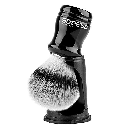 Anbbas 2-in-1 Shaving Brush & Stand (Resin) Vegan Faux Badger Hair Lather Tool