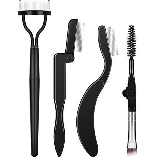Boao 4-Piece Folding Eyelash Comb and Eyebrow Brush Set