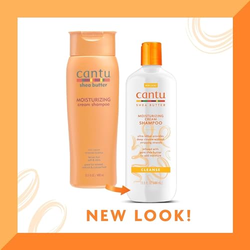 Cantu Moisturizing Cream Shampoo with Shea Butter, 13.5 fl oz (Pack of 2)