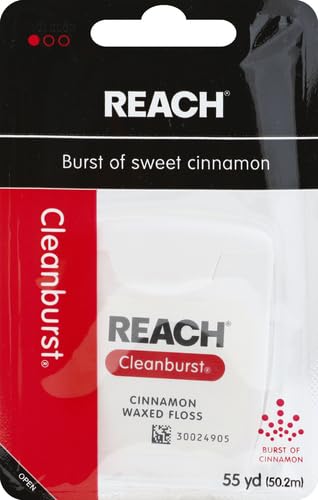 Reach Cinnamon Waxed Dental Floss - 4 Pack, 55 Yards, Shred Resistant