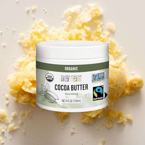 Aura Cacia Natural Cocoa Butter - 4 Ounce (113 g) for Skin Moisturizing & DIY Projects