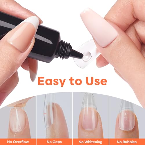 Modelones Gel Nail Kit with 240 Almond Apex Tips & UV Lamp