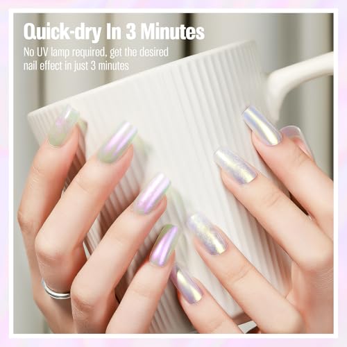 Pearl Pink Iridescent Nail Polish - Quick Dry, Long Lasting 15ml - Vieafenti