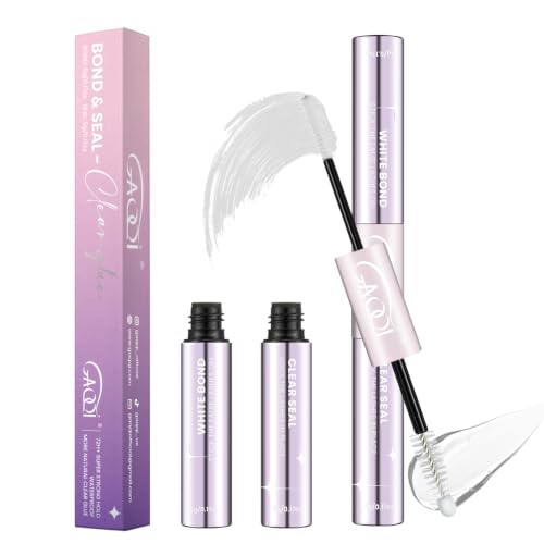 GAQQI 2-in-1 Bond and Seal Clear Lash Glue - 10ml, Waterproof & Latex-Free