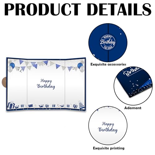 Happy Birthday Guest Book - 18'' x 12'' Signature Card with Wooden Decor