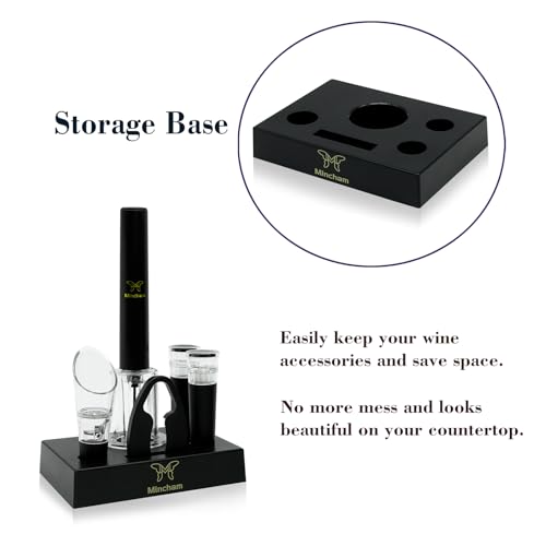 Mincham 6-in-1 Air Pressure Wine Opener Gift Set with Pourer & Stoppers