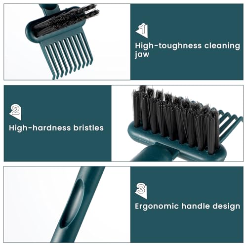 Yuanchu 2-in-1 Hair Brush Cleaner & Remover Tools Green+Gray - Dual-Sided Comb for Salon & Home
