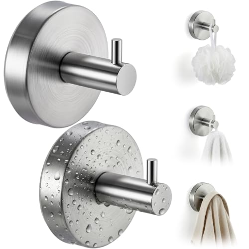 Heavy Duty Stainless Steel Suction Cup Hooks for Shower - 2 Pack