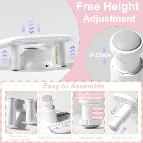 ibubu Adjustable Manicure Arm Rest, PU Leather Nail Tech Hand Pillow White