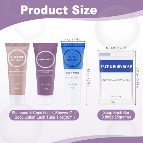Travel Size Toiletry Set Bulk 1oz 160 Pack – Individually Wrapped Kits