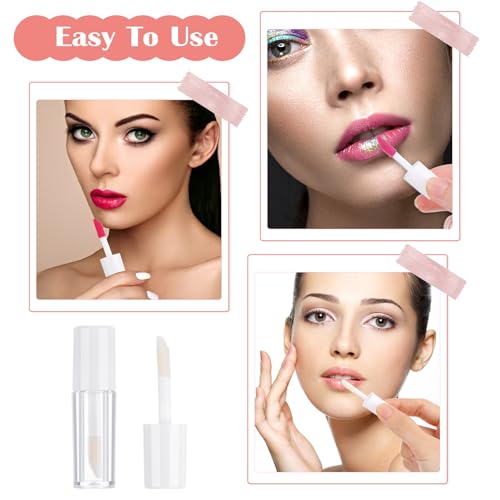 10PCS Mini Clear Lip Gloss Tubes - Refillable 1.2ml Containers for DIY Cosmetics