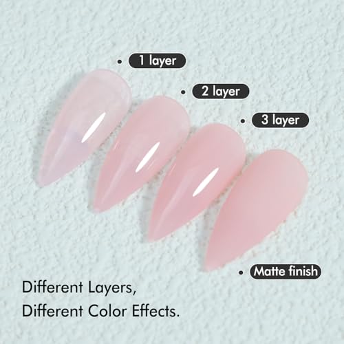 FZANEST Sheer Pink Gel Nail Polish, Light Base Color Polish #303