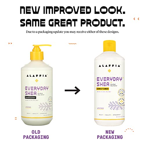 Alaffia EveryDay Shea Conditioner, Lavender, Sulfate-Free, 16 Oz (2-Pack)