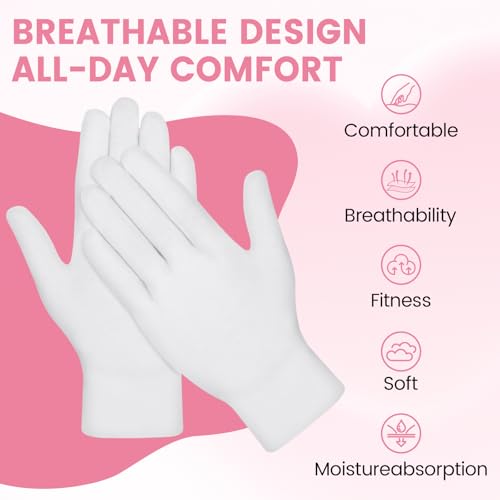 20 Pcs Soft Cotton Moisturizing Gloves for Dry Skin & Eczema