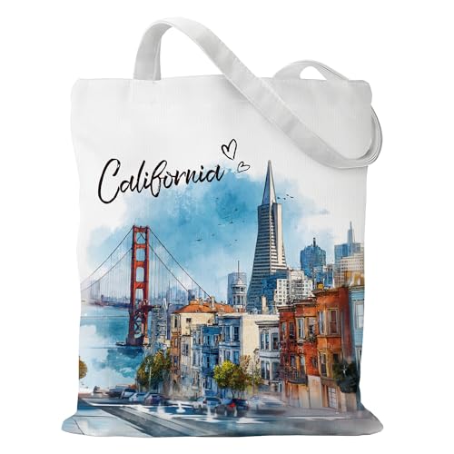 Reusable Cotton Tote Bag with Watercolor Art Design for Women
