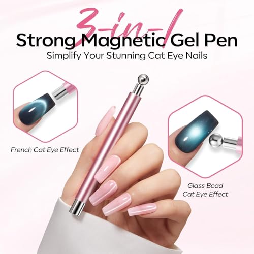 Modelones Cat Eye Magnet Set - 5PCS 3-in-1 Nail Art Tool