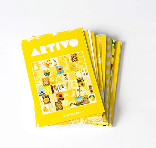 Artivo Yellow Wall Collage Kit - 50 Aesthetic Pictures & Stickers