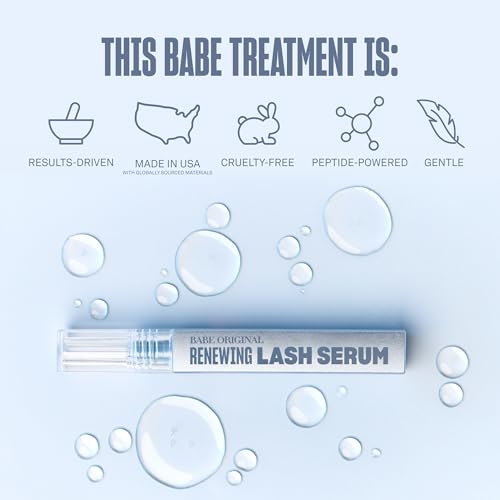BABE ORIGINAL Renewing Lash Serum ? Prostaglandin-Free, Peptide-Infused Gentle Lash Serum for Fuller, Longer-Looking Lashes, Lash Enhancing Treatment with Nourishing Botanicals, Vegan & Cruelty-Free