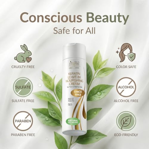 VITAMINS Hair Cosmetics Keratin Leave-In Conditioner, 8.5 Fl Oz