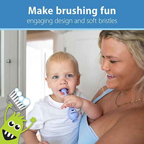 Dr. Brown's ToothScrubber Toddler Toothbrush 2-Pack - Monster & Flamingo