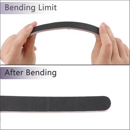 30 Pack Black Emery Boards - Double-Sided Nail Files 100/180 Grit