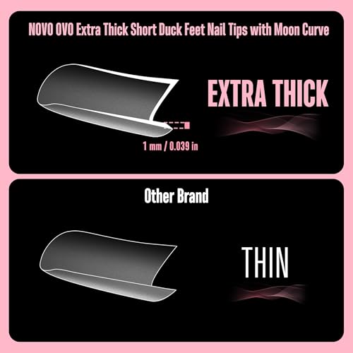 NOVO OVO Moon Curve Extra Thick Duck Nail Tips - 240 pcs