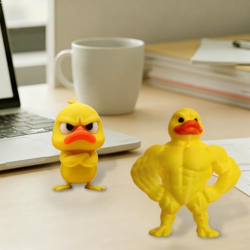 Funny Angry Duck Figurines - 2-Pack Cute Desk Decor