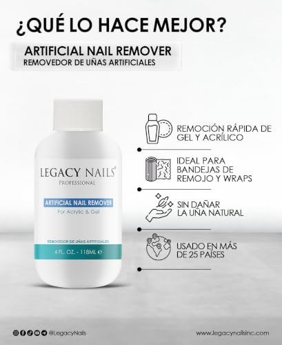 Legacy Nails Artificial Nail Remover 8 Fl Oz - Quick Gel & Acrylic Removal