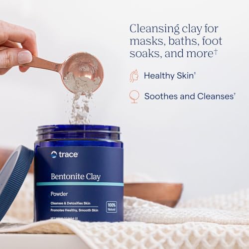 Trace Minerals Bentonite Clay Face Mask Powder, 16 oz Pore Cleanser