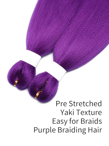 Dark Purple Braiding Hair Extensions 28 Inch - 2 Packs for Festivals & Parties