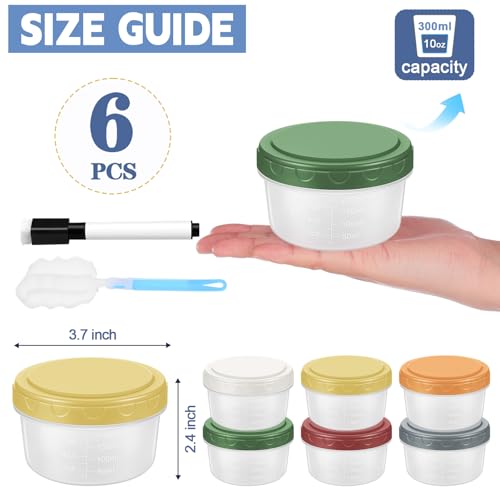 Yomarket 10 oz Reusable Plastic Containers with Lids - Leakproof Food Storage for Meal Prep