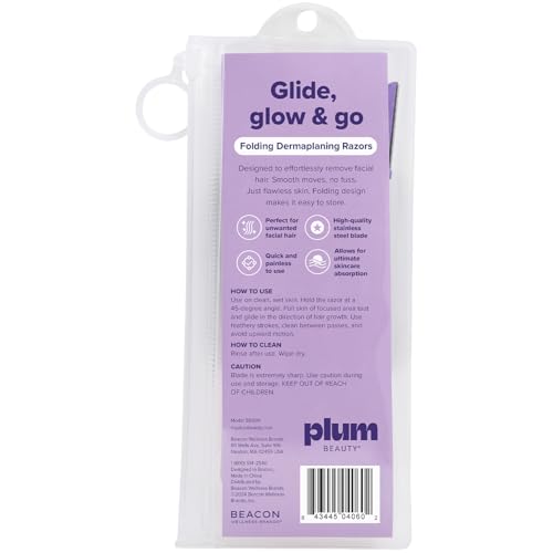 Plum Beauty Dermaplaning Razors for Face & Eyebrow, 8-Count Set