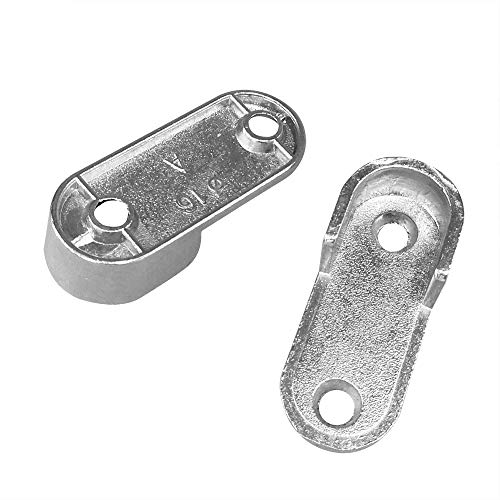 Alamic Oval Closet Rod End Supports - 12 Pack with Screws