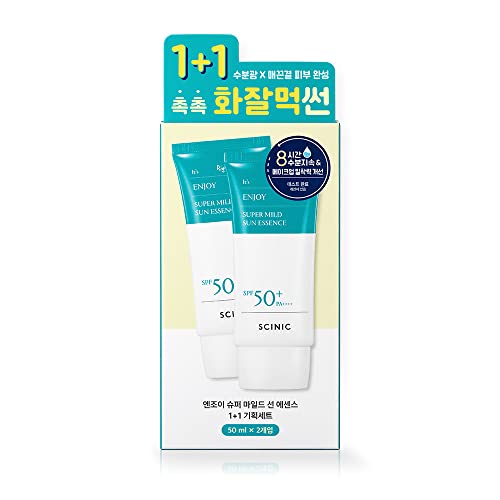 SCINIC Enjoy Super Mild Sun Essence Set SPF50+ | Hydrating, Lightweight, Non-Sticky, 50ml