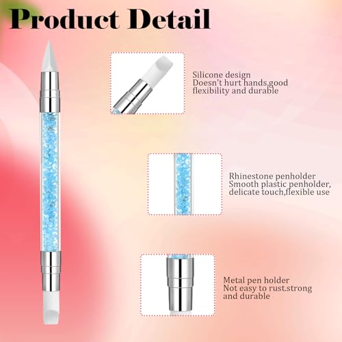 Oruola 8pcs Silicone Nail Art Tools Set - Dual Tipped Nail Brushes for Design & Shaping