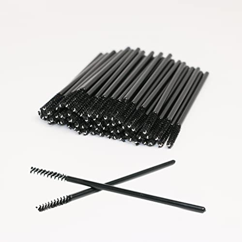 100 Pack Mini Disposable Micro Eyelash & Eyebrow Makeup Wands - Skinny Applicators