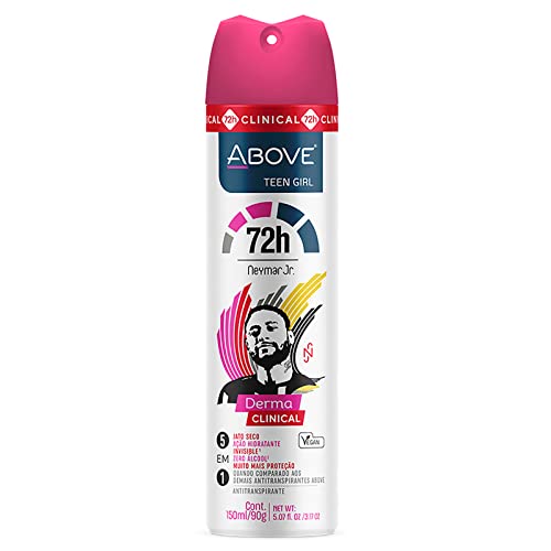 ABOVE Neymar Jr Teen Girl Antiperspirant Deodorant Spray 3.17 oz - 72 Hour Protection, Red Fruits & Vanilla